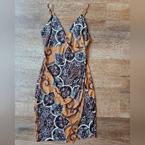 Elegant Paisley Print Dress - Multicolor
